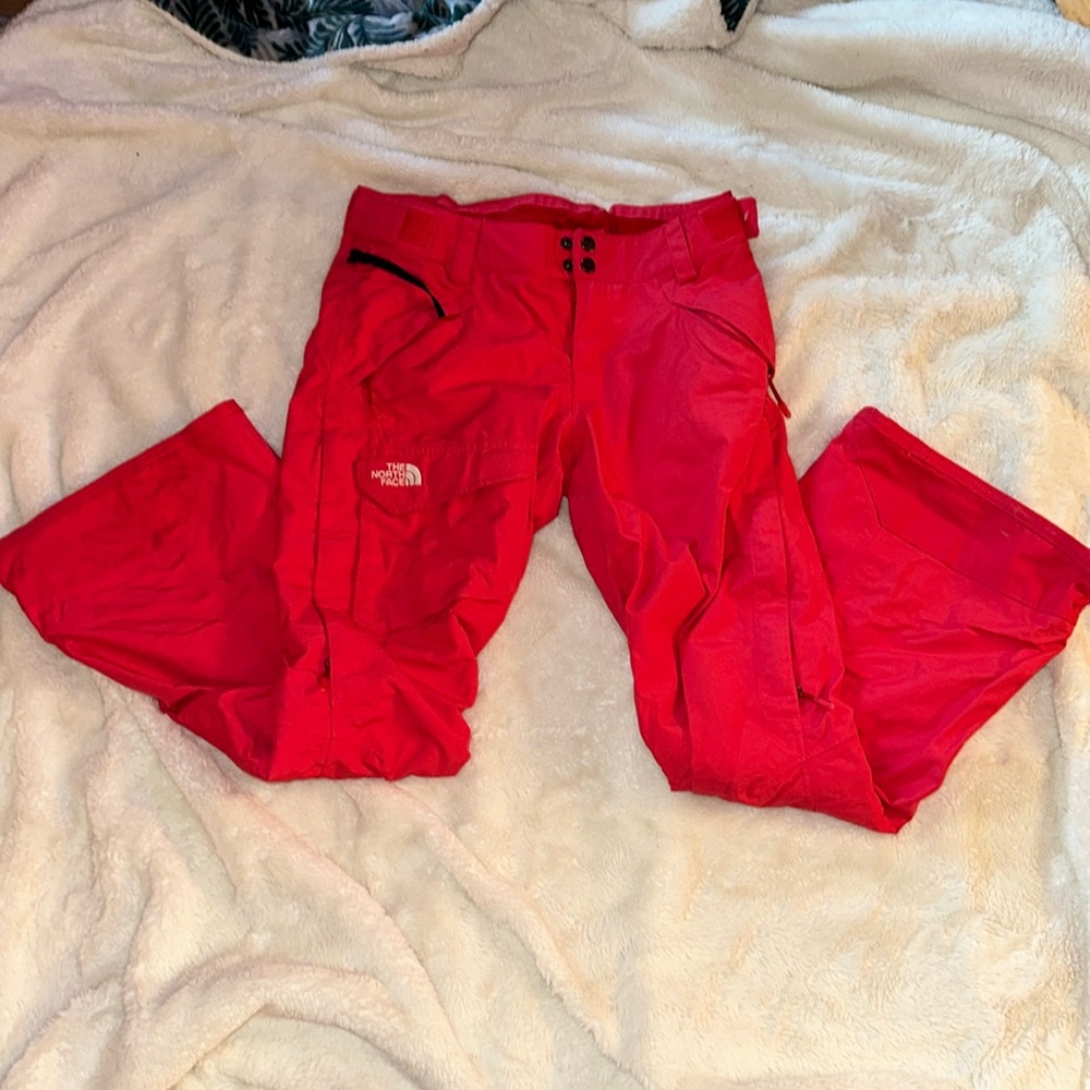 Hot pink north face ski pants